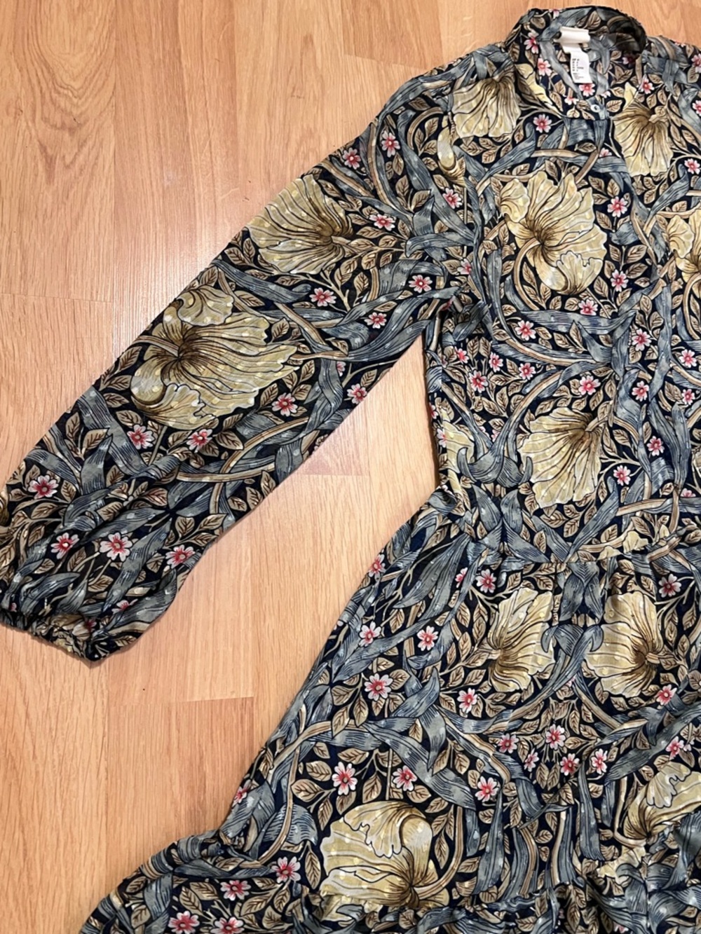 Morris & Co x H&M Sheer Bohemian Flowy Tiered Midi Dress Sz 8/Medium - Picture 4 of 10